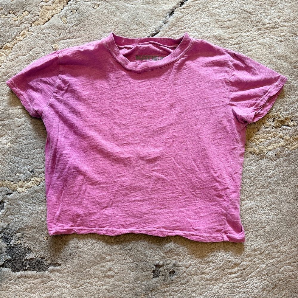 Katie J NYC Girls Size L Pink Crew Neck Shirt